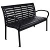 Patio Bench Black 45.7" Steel and WPC