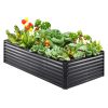 Galvanized Raised Garden Bed Planter Box 94.5x47.2x23.6" Flower Vegetable