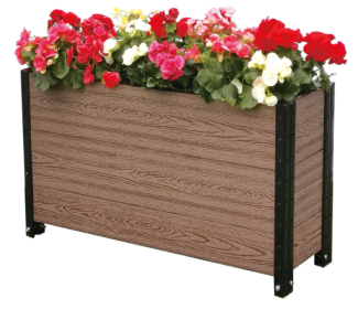 Elevated Deep Trough Planter 36" L x 12" W x 21" H (Color: Brown, size: 36" L x 12" W x 21" H)