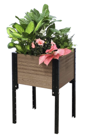 Elevated Planter Box 17" L x 19" W x 28" H (Color: Brown, size: 17" L x 19" W x 28" H)