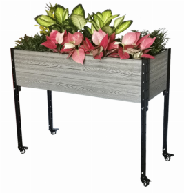 Urban Mobile Garden in Grey 45" L x 19" W x 36" H (Color: grey, size: 45" L x 19" W x 36" H)