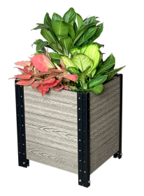 Planter Box Cornerstone in Grey 17" L x 19" W x 21" H (Color: grey, size: 17" L x 19" W x 21" H)