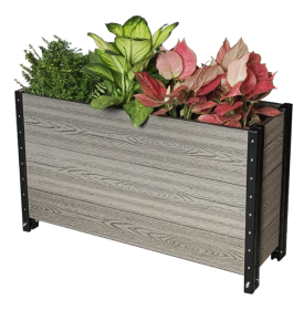 Elevated Deep Trough Planter in Grey 36" L x 12" W x 21" H (Color: grey, size: 36" L x 12" W x 21" H)